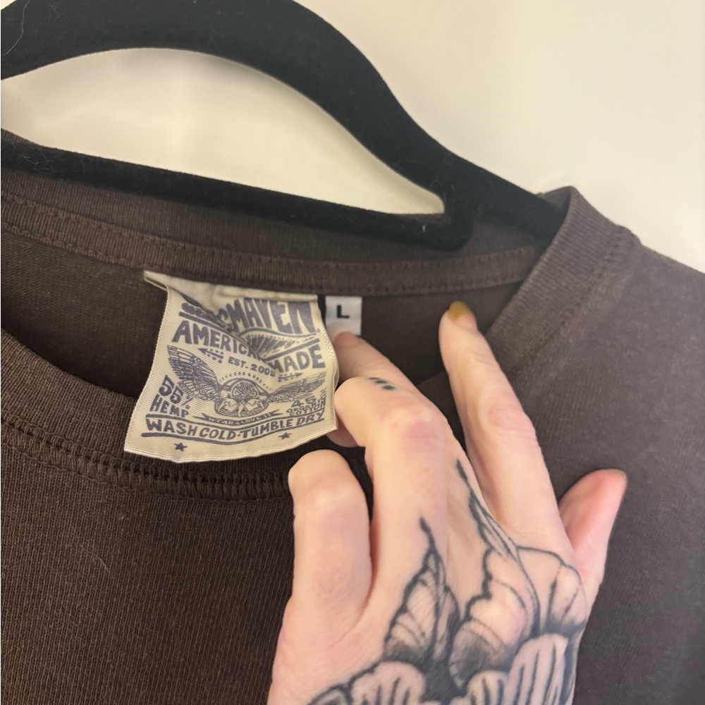 Jungmaven Brown Women's Long Sleeve Crew Top - Picture 2 of 3